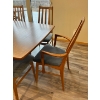 Image 3 : Vintage teak, dining room table. With 2 extensions and 10 padded chairs this is a beautiful peace of