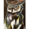Image 2 : Adorable Owl Painting on Canvas, Unsigned - 17x21
