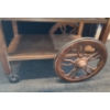 Image 9 : Wooden Tea Trolley w/ 2 Shelves, Top Tray (No Glass) 27 W, 18 D, 29 T (With Sides Folded)