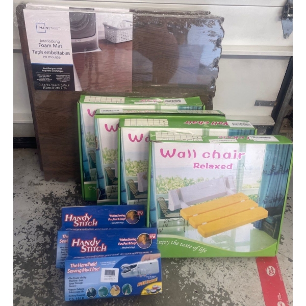 Assortment Of Brand New Never Used Products - Jigsaw Foam Pads Wall Chairs & More