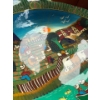 Image 6 : Gorgeous Hand Painted Ginger Jar (17T), Hand Painted Tray, Colorful Tablecloth 