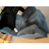 Image 1 : Blue La-Z-Boy recliner with wood swivel and a black sheepskin throw retail $124 for the sheepskin th