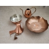 Image 3 : Copper Decor: Watering Can, Hammered Bowl, Footed Bowl 10", 4 T, Bell Chime 5 T (Height of Bell)
