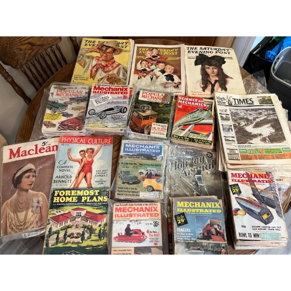 a large collection of Mechanic , illustrated , popular mechanics, physical culture, MacLean's magazi