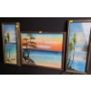 Image 1 : Trio of Beach Paintings- Two: 8 X 19 , Largest: 19 X 15, Framed Under Glass