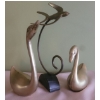 Image 1 : 3 Brass Decorative Pieces - Swans (2) & Bird 