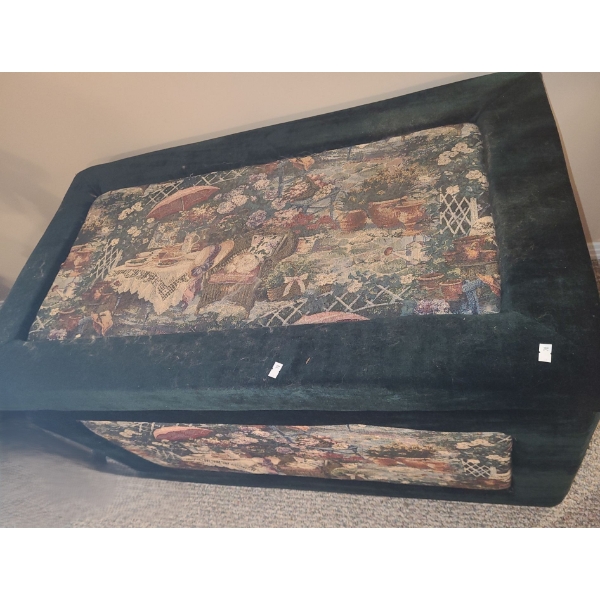 Cedar Lined/ Fabric Covered Storage Trunk 39 W, 24 D, 24 T, Contents Included