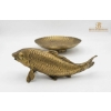 Image 6 : Decorative Trio Featuring Brass Fish Pair and 10-Inch Textured Plate