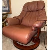 Image 1 : Ekornes Stressless Recliner & Ottoman- Tan Leather  Great Shape!