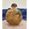 Image 2 :  Hand Painted Village Scene Glass Snuff Bottle  2.5H