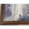 Image 6 : Kriebel & Bates Framed Litho Print of Jesus (17"W x 21"H)  and 2 Ombre Blue Vases