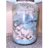 Image 5 : Round Painted Wood Table and Glass Seashell Lamp