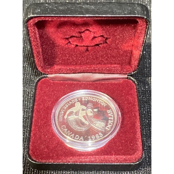 1983 Canadian Universiade Edmonton Dollar Coin 50% Silver 0.375 Troy Ounces
