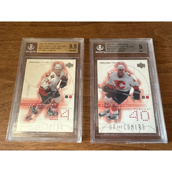 Graded Hockey Rookie Cards - Scott Nichol (Grade 9) w/ Jukka Hentunen  (Grade 9.5) 