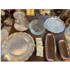 Image 1 : Large cake swivel display, small frames for name tags on tables, an assortment of serving dishes