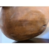 Image 6 : Burl Wood Basket, Burl Wood Bowl w Shell Lining.  Basket 9 dia, 9 h, 8 d.  