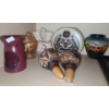 Image 3 : Bookcase Decor Including: Round Vase 6 T, Essential Oil Warmer, Maracas, Wood Art 10 X 12