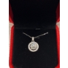 Image 1 : 3ct TW GRA Certified Round Brilliant Cut Moissanite with 30 Round CZ set in 925 Silver Pendant