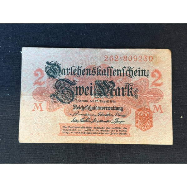 German 2 Mark Banknote, Early 20th Century Issue