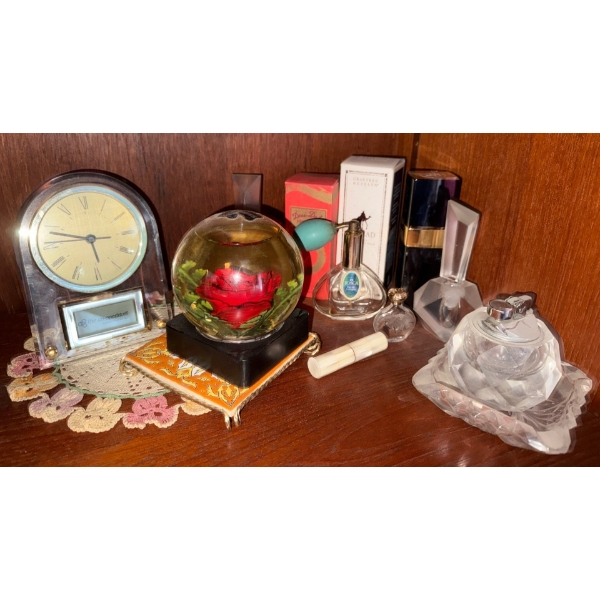 Junk Drawer Goodies - Table Lighters Fragrance Diffusers Suspended Rose Paper Weight & more
