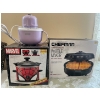 Image 1 : ice cream maker, a marvel crockpot, and a Shefman waffle all in new condition. 