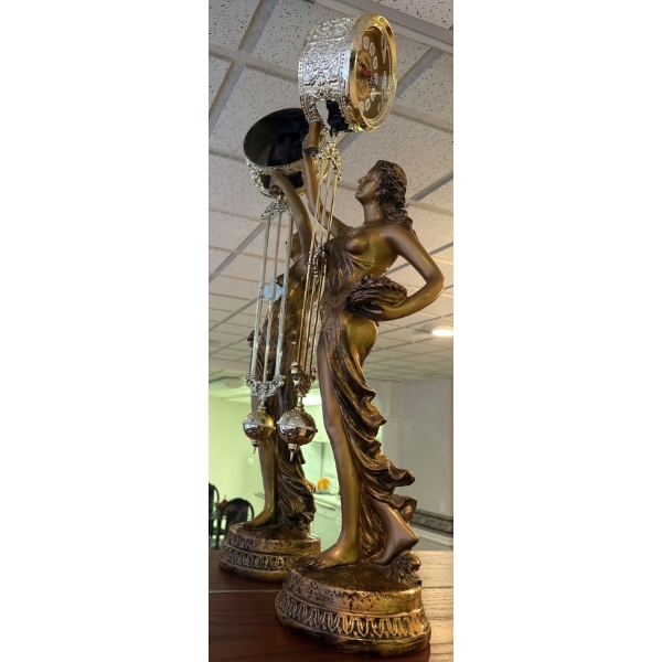 Beautiful Goddess Clock w/ Swinging Pendulum 22T