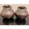 Image 2 : Vintage Morroccan Berber Pottery Pots Handcrafted From Natural Clay 5"Tall 
