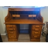 Image 3 : Lovely Vintage Desk w/ Roll Top, No Key (CONTENTS NOT INCLUDED) - 50W, 32D, 49T 