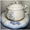 Image 1 : Decorative Antique Wash Basin w/ Spill Plate - Ceramic Hand Painted