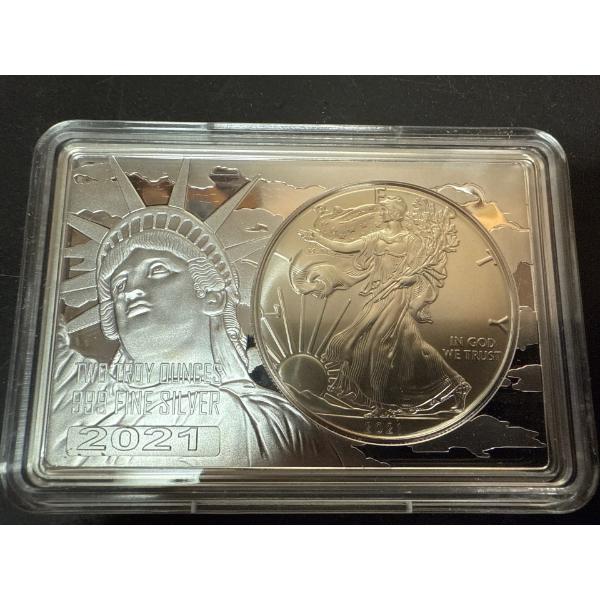 2021 3 Troy Ounce USA Special Limited Anniversary Coin & Bar United States Mint 5000 Mintage