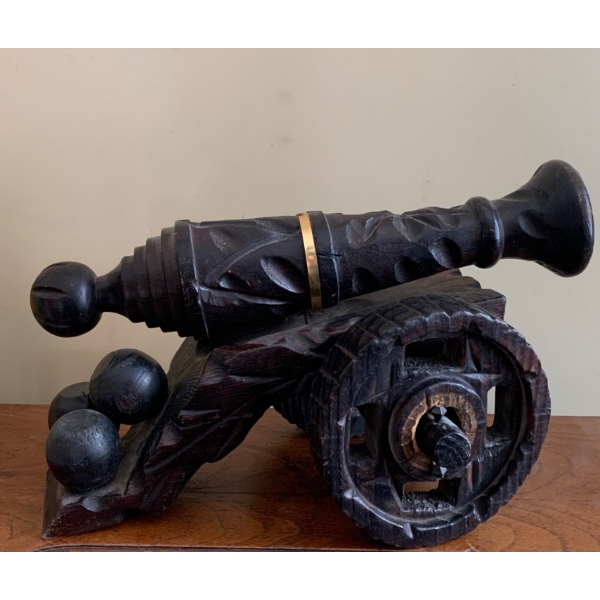Hand Carved Wood Cannon 17L