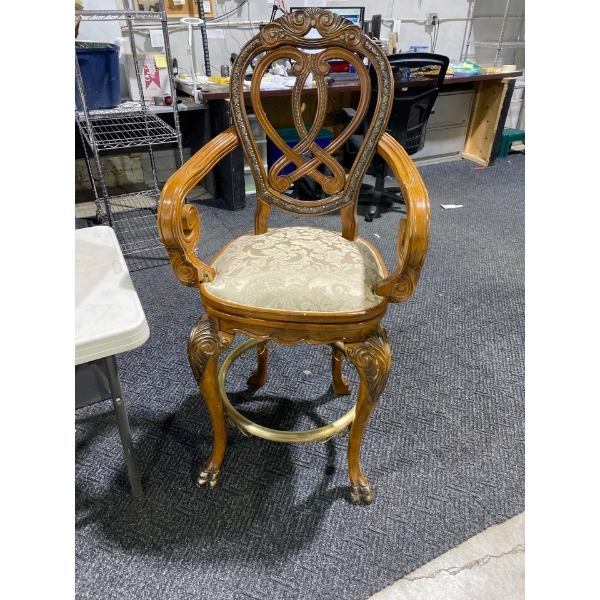 Wooden High Chair With Swivel Seat