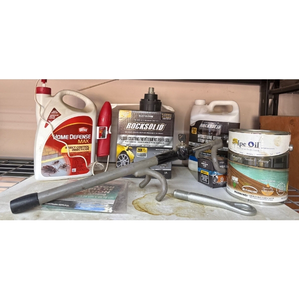Assorted Home Improvement Items & Steering Wheel Lock System
