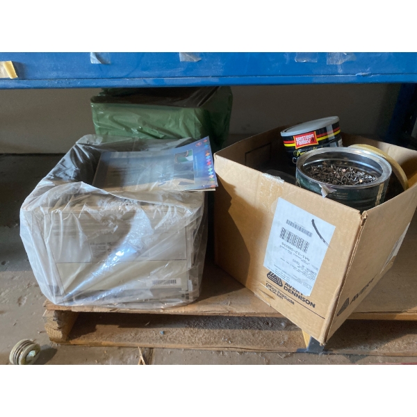 Printers, Nails, and Miscellaneous Items on Pallet