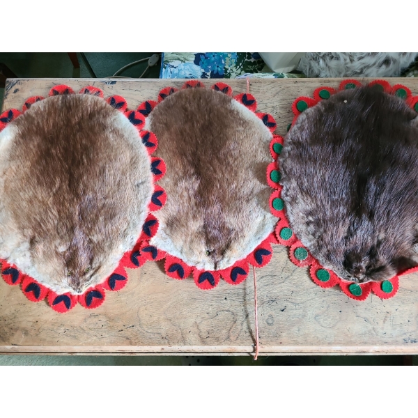 Fur Placemats X3 with Felt Backing 13 L, 13 W