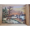 Image 3 : Sailboat Print. 20 w, 16 h. Needlepoint Deer Decor. 14 w, 11 h