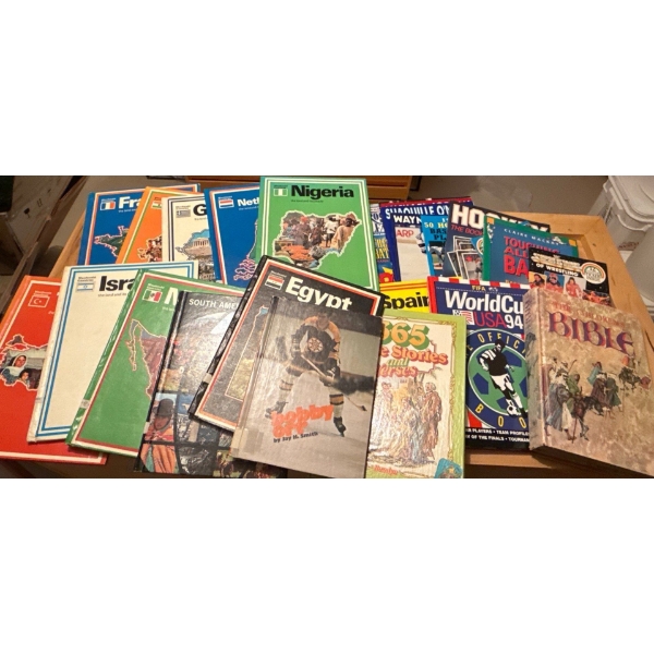 Large Book Collection - Countries, Children, Religious, Sports 