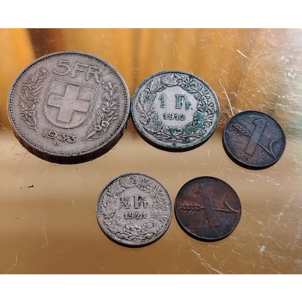 Franc Collection -Silver Coins Included 1800s on