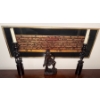 Image 1 : Framed Burmese Buddhist Kammavaca Manuscript Leaf - Candlesticks & Asian Statue
