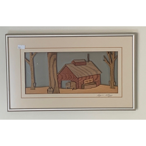 Cabin in the Woods Art Work By illegible Signature - 15x9 