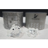 Image 1 : 2 Swarovski Crystals In Original Boxes Puffer Fish 2.5"L & Crab 2"L