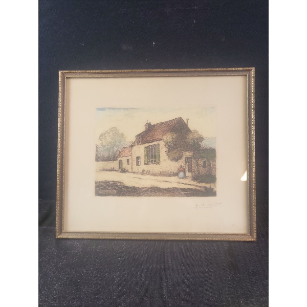 "The Millet Family Home" by Jean-Charles Millet, Print (11.5" x 13.5"  Inches Before Frame)
