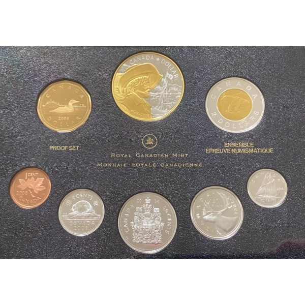 2008 Canadian Proof Set 92.5% Silver 1.719 Troy Ounces