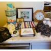 Image 1 : Eclectic Collection Including Tins, Clocks, Artwork, and Vintage MCM Coppercraft
