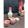 Image 2 : Vintage Swan Vase, Honey Container, Avon Bottle, and Perfume Jars