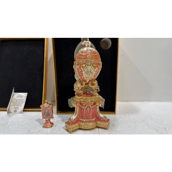 Faberge Egg Pink Trinket Box made in Russia 7H