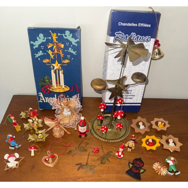 Scandinavian Christmas Decorations - Carousel Candle Holders Angel Chimes & more