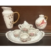 Image 1 : Miniature Fine Bone China Tea Set w/ Decorative Gold Handled Pitchers 2.5'Tall