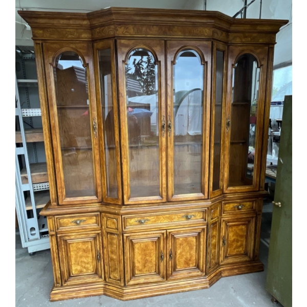 Beautiful Hardwood China Hutch 74Wx 20Dx84H