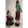 Image 2 : Vintage Handcarved Burmese Musician Figurines Made Of Albesia Wood 17"Tall